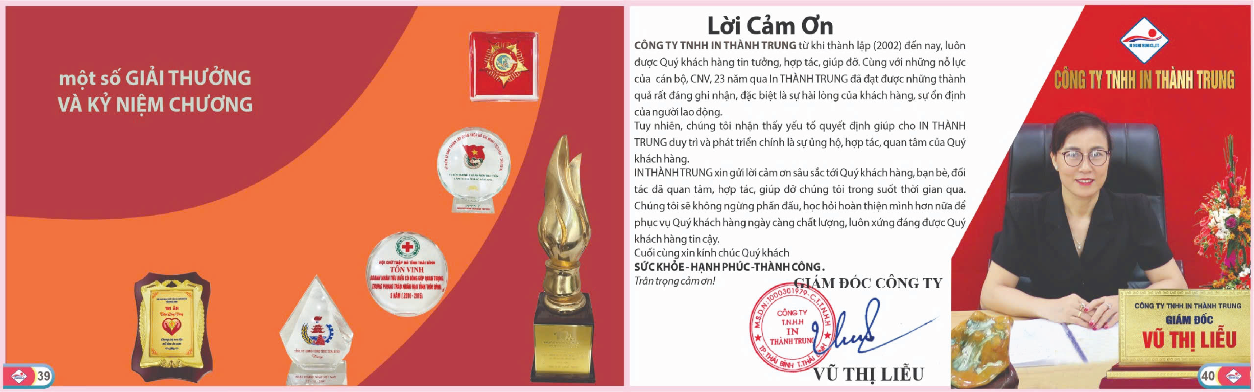 Lời cảm ơn từ In Thành Trung